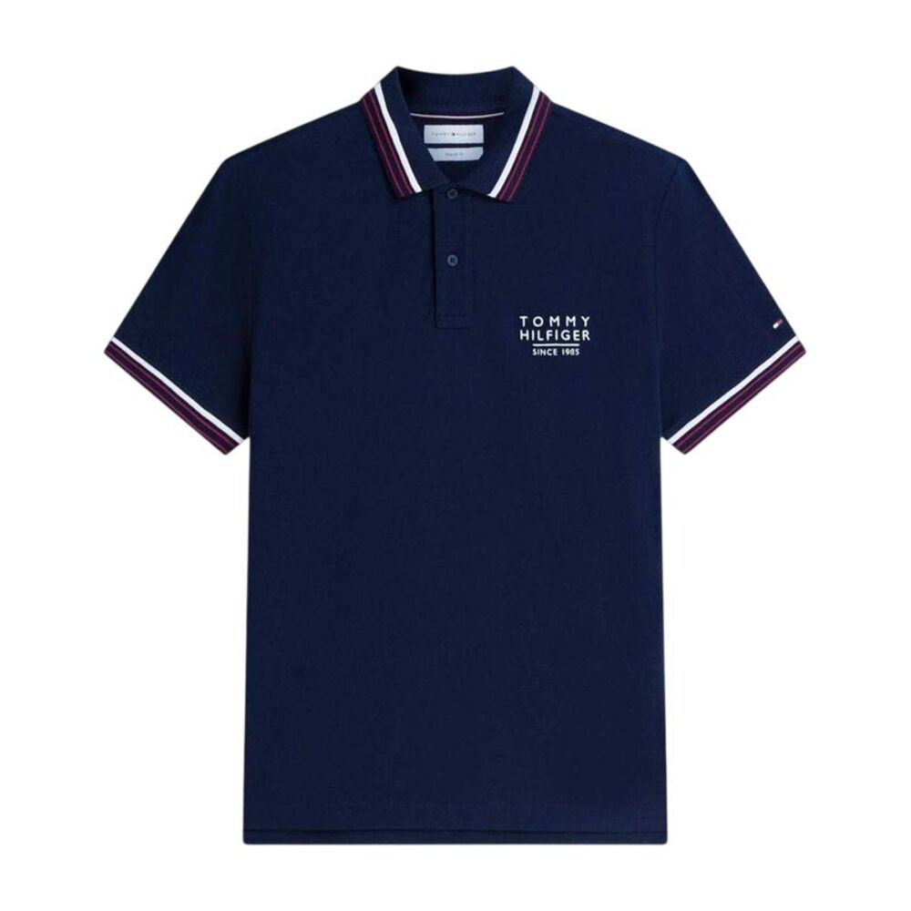 Tommy Hilfiger Mens Tipped Regular Short-Sleeved Polo Shirt / Navy